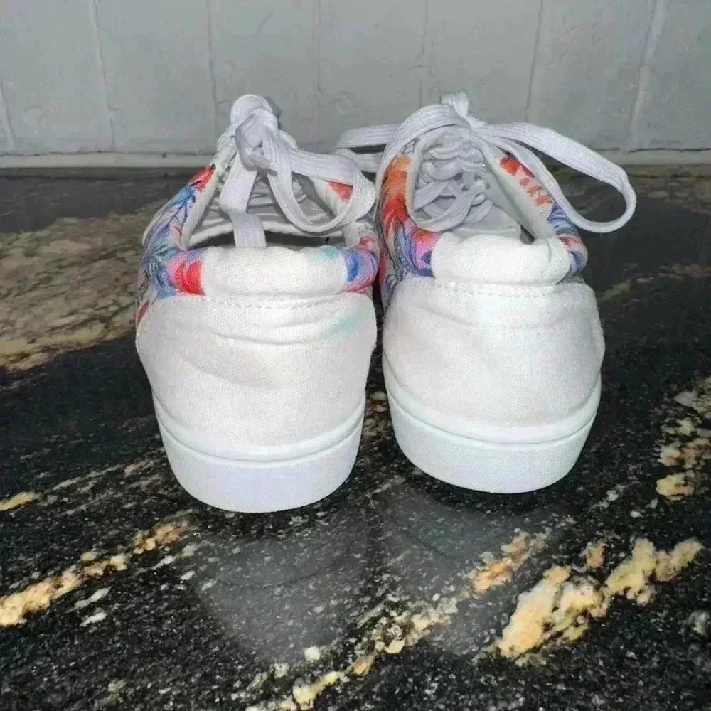 Women's Unbranded Sneakers White Pink Floral Size 6 - Picture 10 of 11